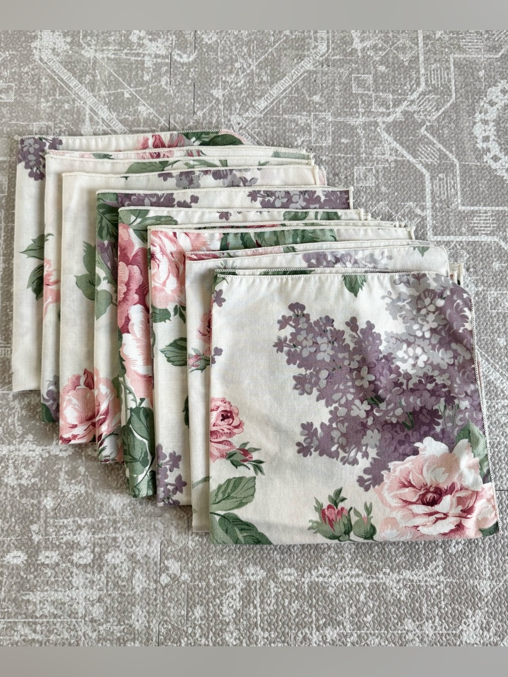 Fabric Napkins Set of 8 Floral Home Decor